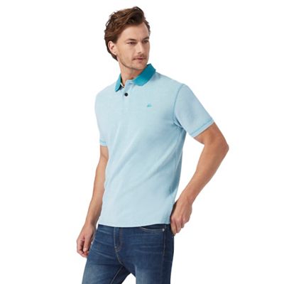 Turquoise textured polo shirt